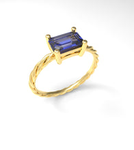 Load image into Gallery viewer, Twisted Rectangle Horizontal Ring