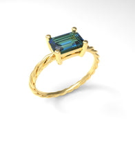 Load image into Gallery viewer, Twisted Rectangle Horizontal Ring