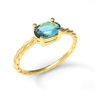 Load image into Gallery viewer, Twisted Oval Horizontal Ring