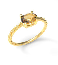 Load image into Gallery viewer, Twisted Oval Horizontal Ring