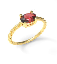 Load image into Gallery viewer, Twisted Oval Horizontal Ring