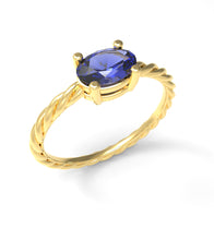 Load image into Gallery viewer, Twisted Oval Horizontal Ring