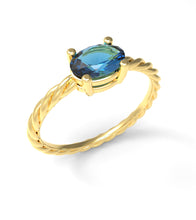 Load image into Gallery viewer, Twisted Oval Horizontal Ring