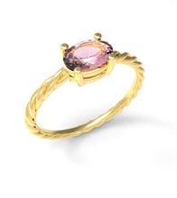 Load image into Gallery viewer, Twisted Oval Horizontal Ring