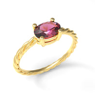 Load image into Gallery viewer, Twisted Oval Horizontal Ring