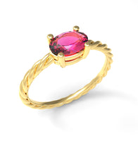 Load image into Gallery viewer, Twisted Oval Horizontal Ring