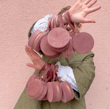 Load image into Gallery viewer, This beautiful soft and stylish box provides a protective space to store your jewelry. Comes with a mirror and multiple compartments. We love this jewelry box so much, that we even wear it as an accessory.