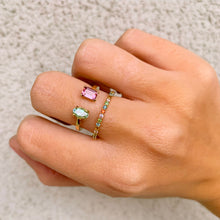 Load image into Gallery viewer, We love to put a smile on your (face) finger! This colorful ring with bright stones will give you and those around you instant happy vibes. The different shapes of the colorful gemstones make a unique ring that will make you smile when you look at it!