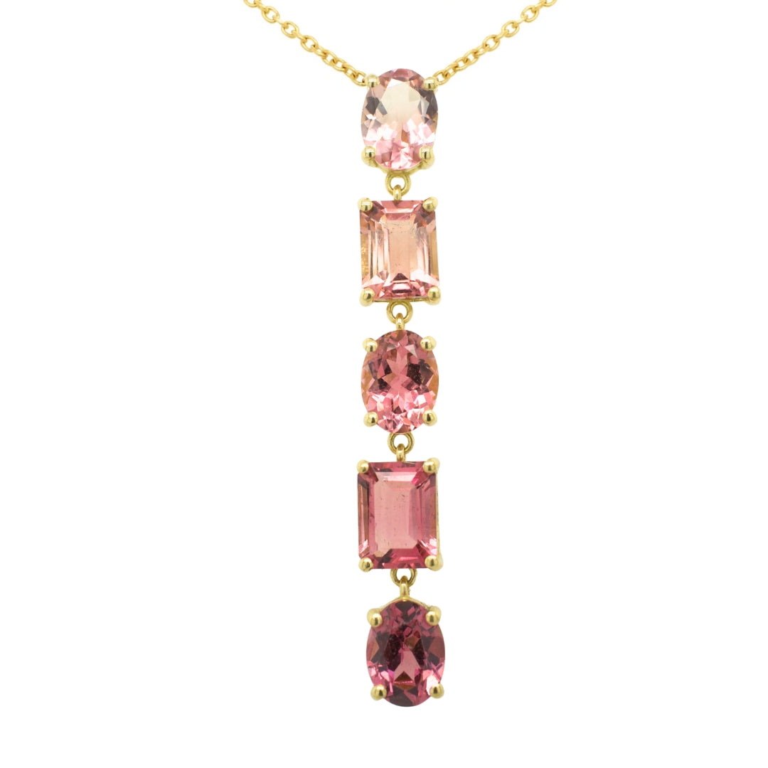 One of a kind Rainbow Necklace Pink Tourmaline