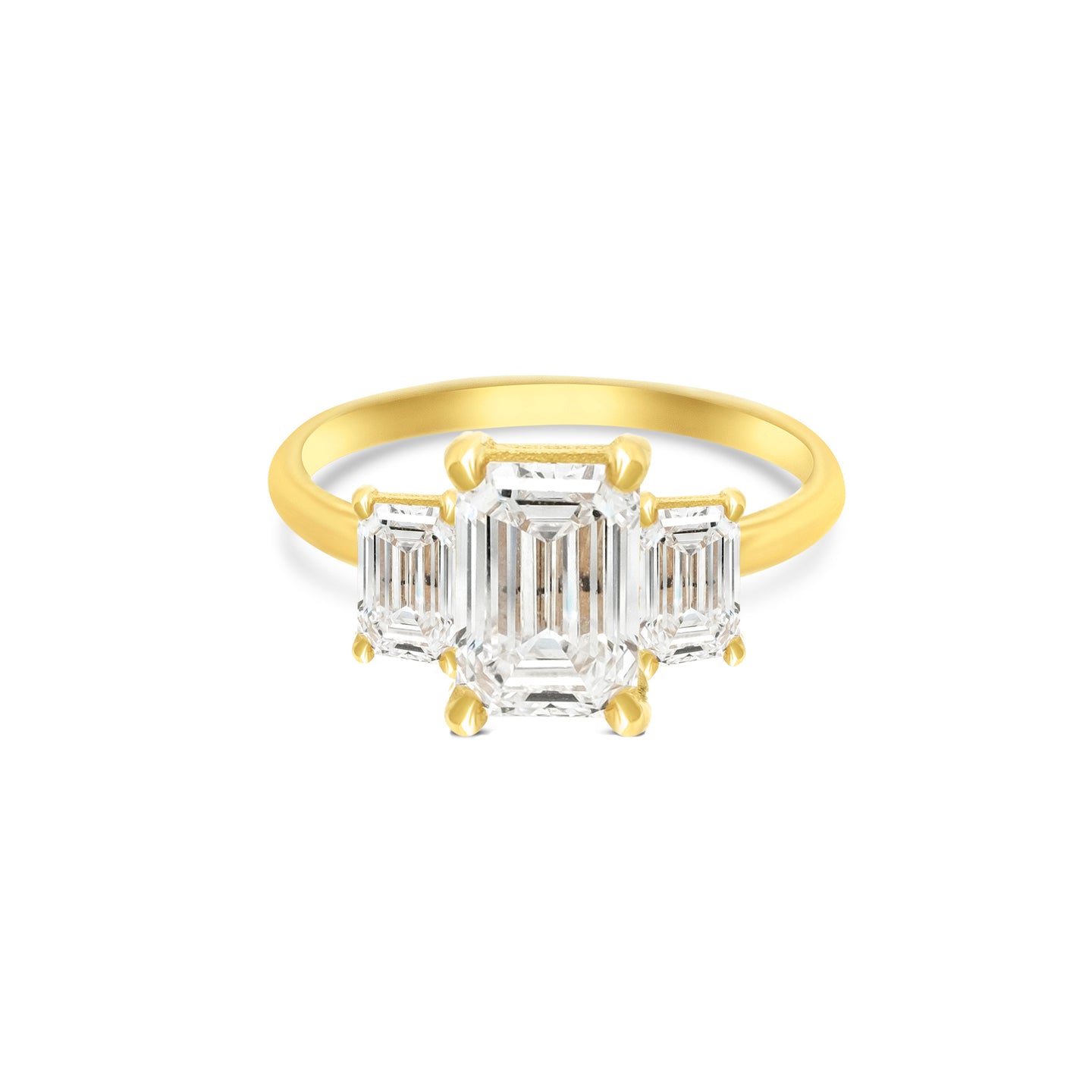 Emerald Sidestones Ring LG Diamond 0.5-1ct