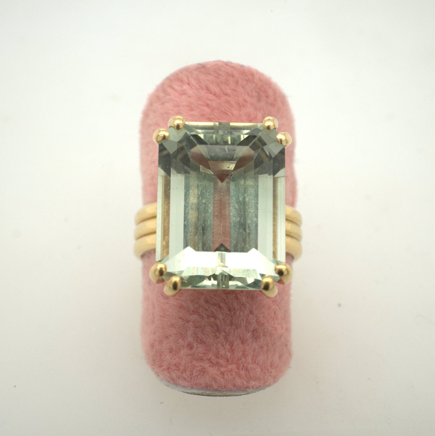 Majestic Rectangle Ring Prasiolite Size 52