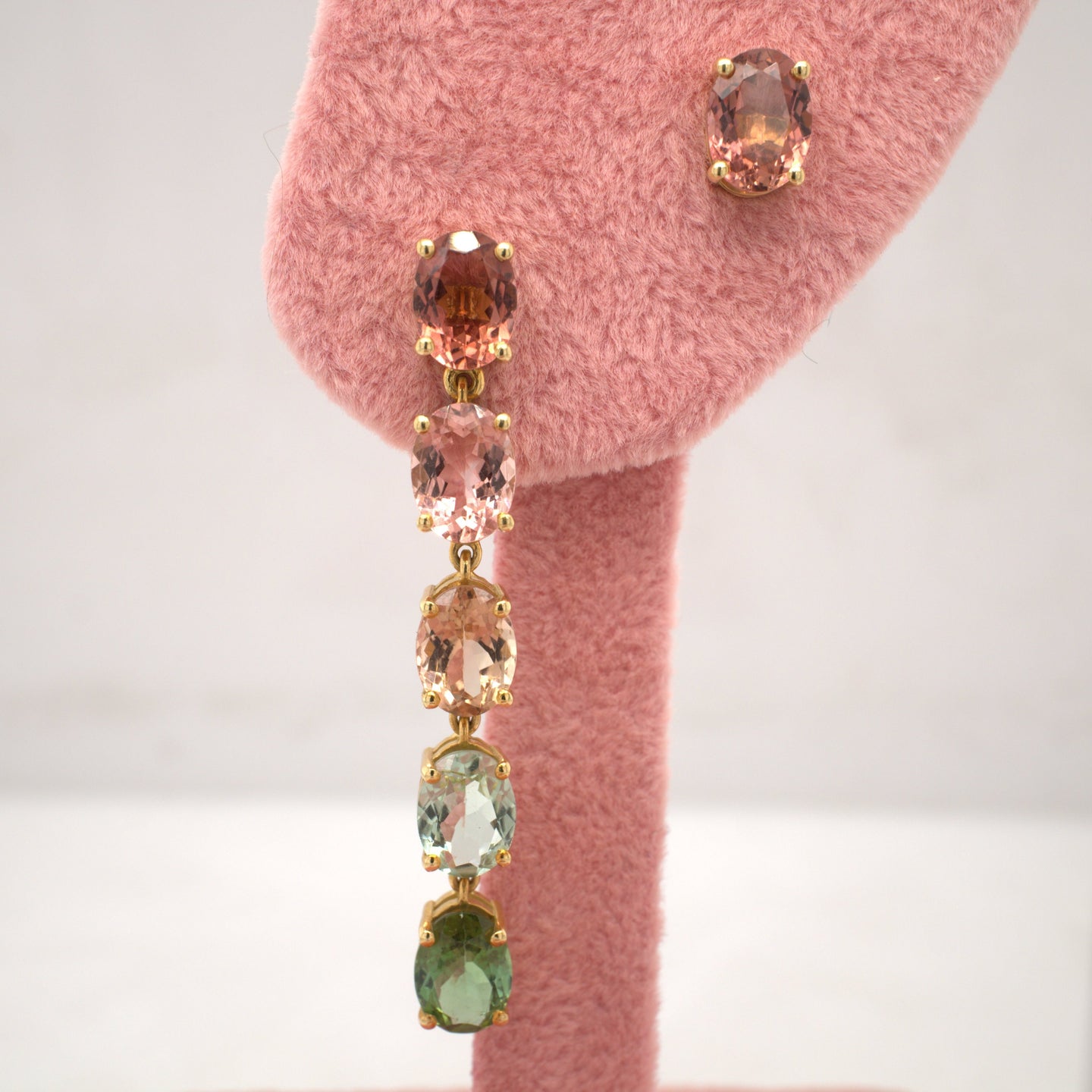 Rainbow Earring with Stud Tourmaline