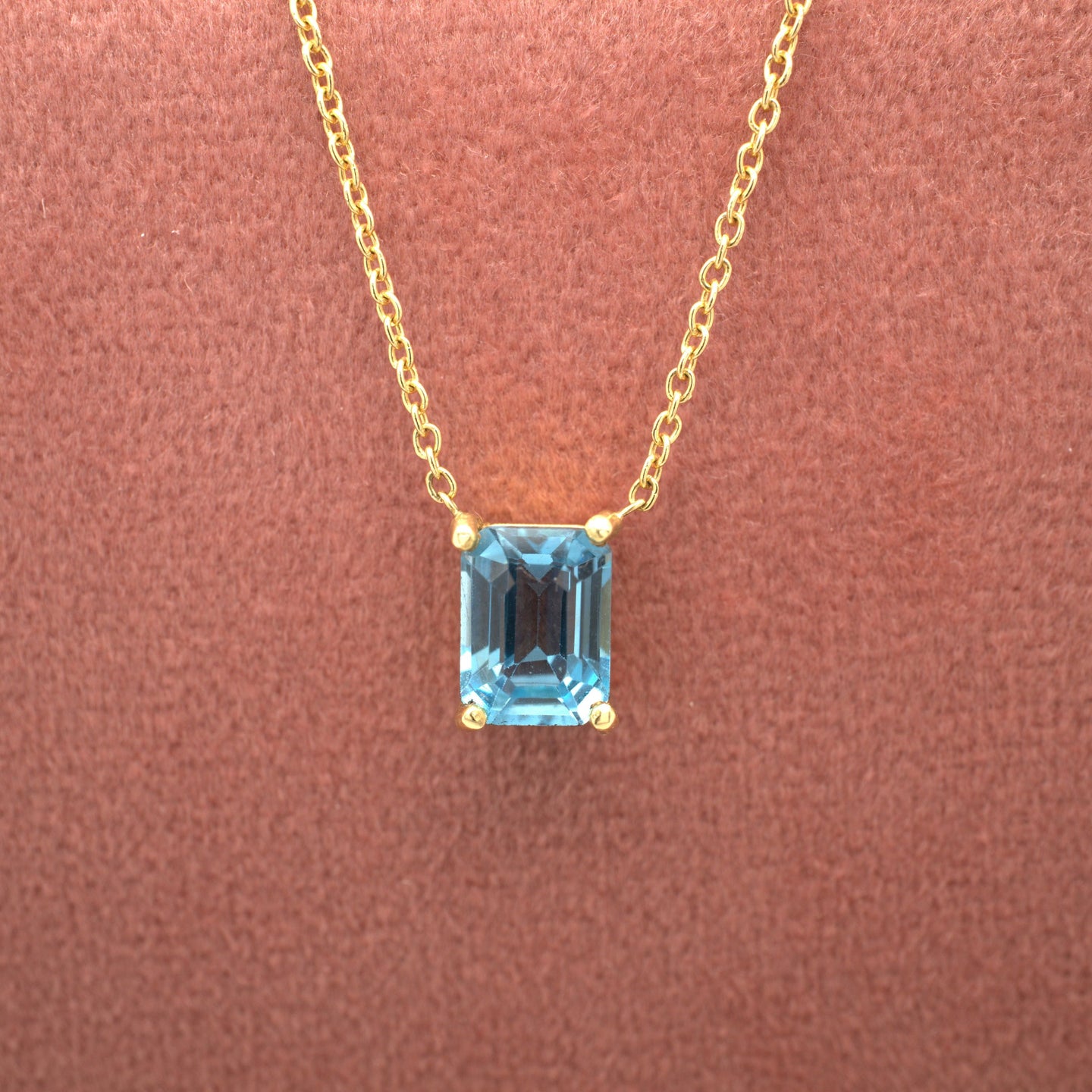 Big City Necklace Rectangle Swiss Blue Topaz