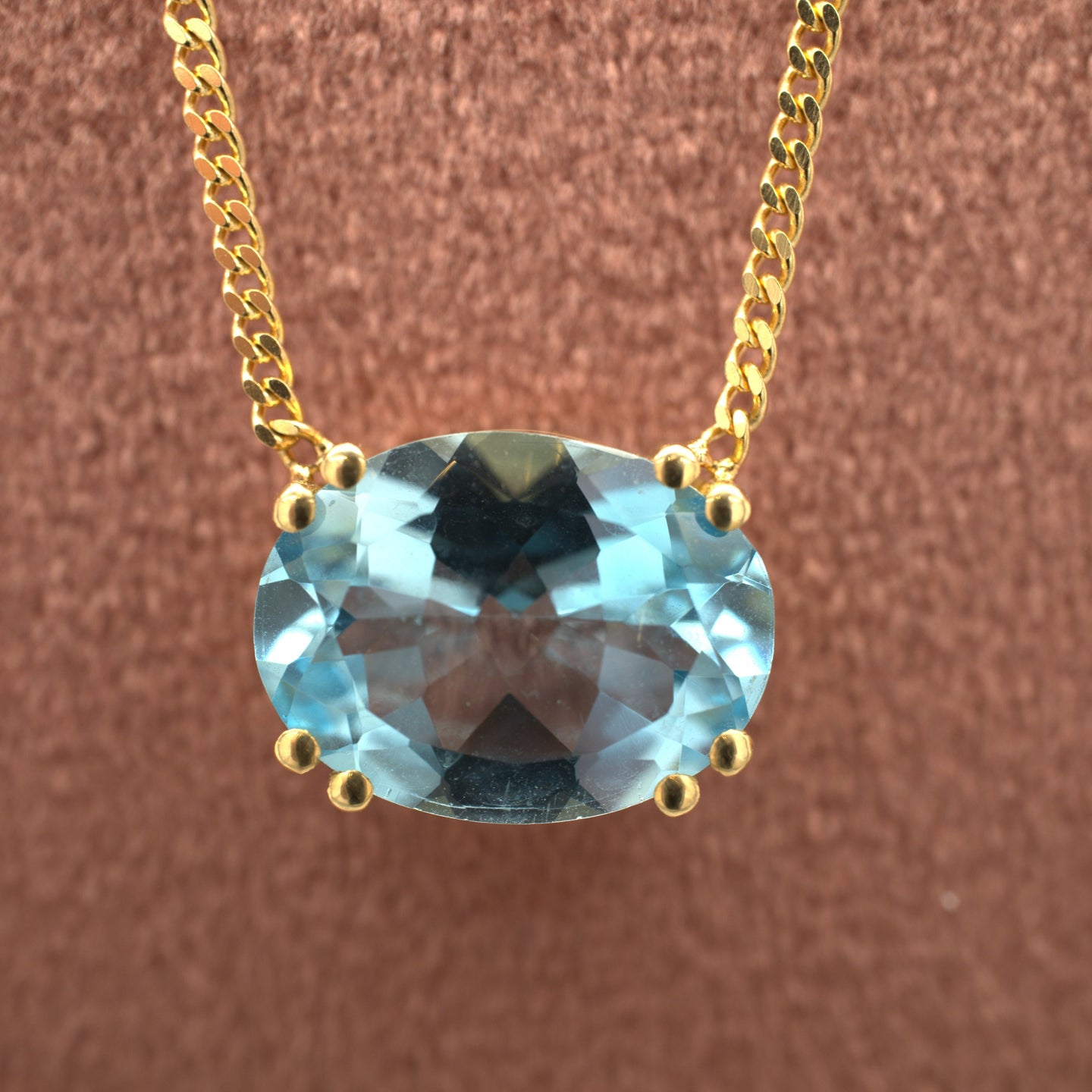 Majestic Necklace Oval Swiss Blue Topaz