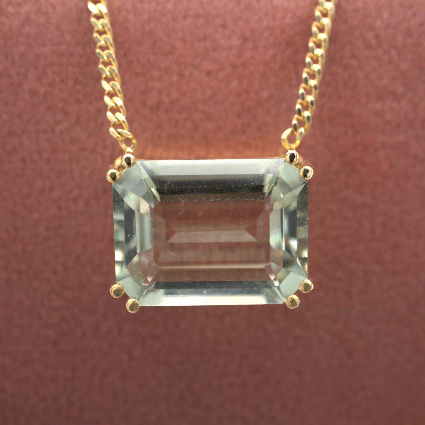 Majestic Necklace Rectangle Prasiolite