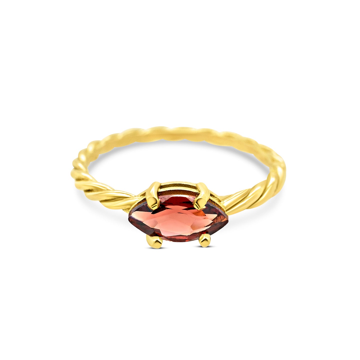 Twisted Marquise Horizontal Ring