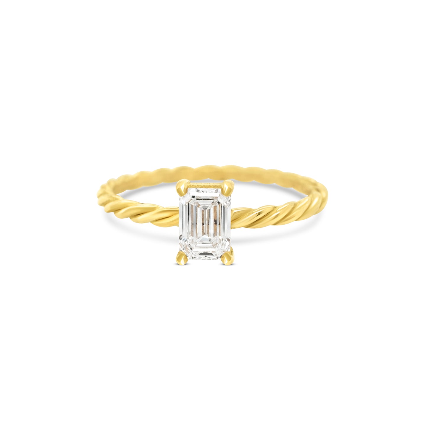 Twisted Rectangle Ring LG Diamond 0.50-1ct